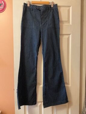 Pinstripe flare jeans